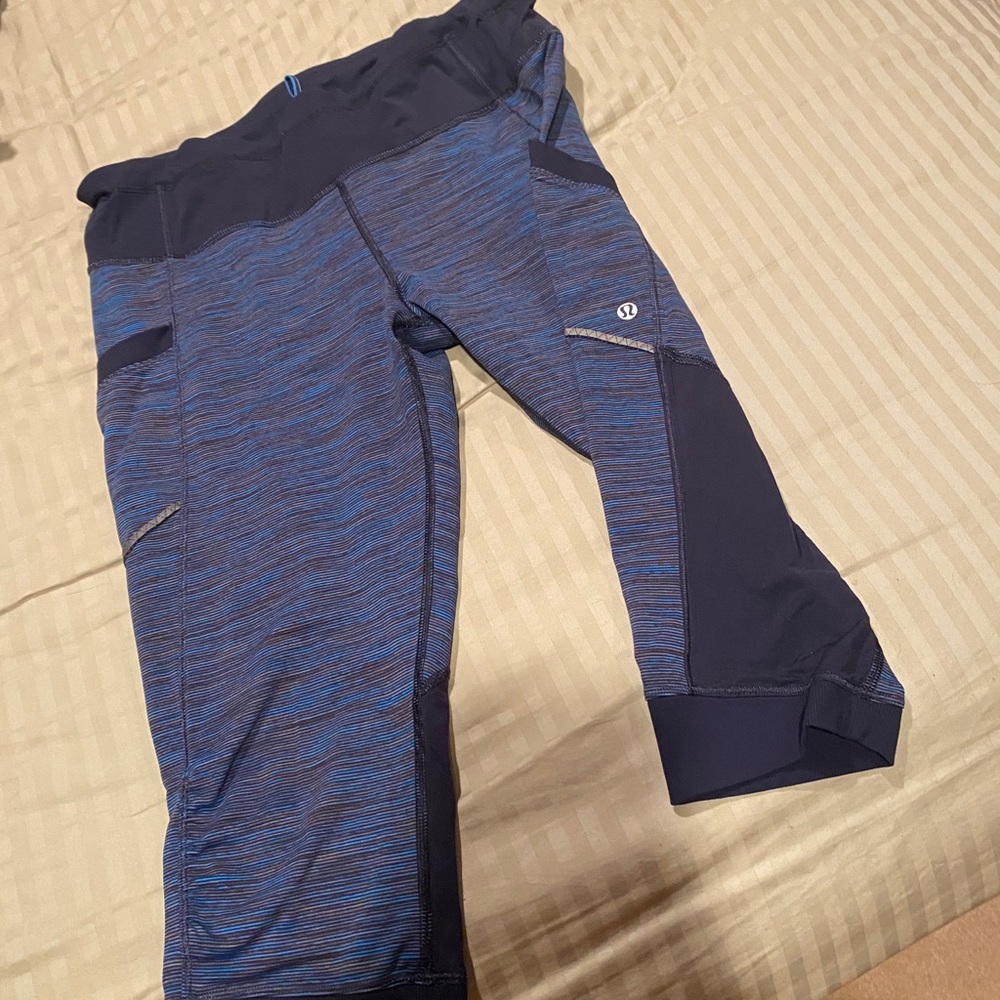 lululemon athletica Blue and Black Leggings